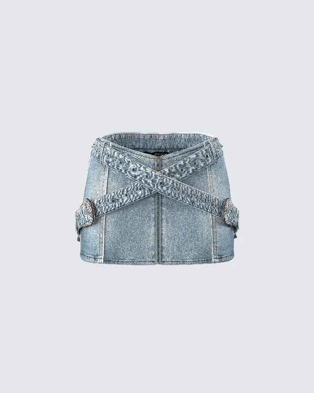 Skirts for street-inspired fashion -Eirene Denim Mini Skirt