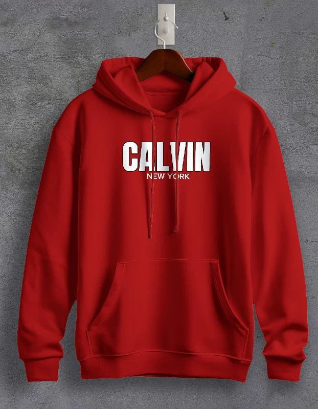 Hoodie for cold-weather urban wear -Hoodie for park walks -Calvin Typography Unisex Hoodie For Men/Women