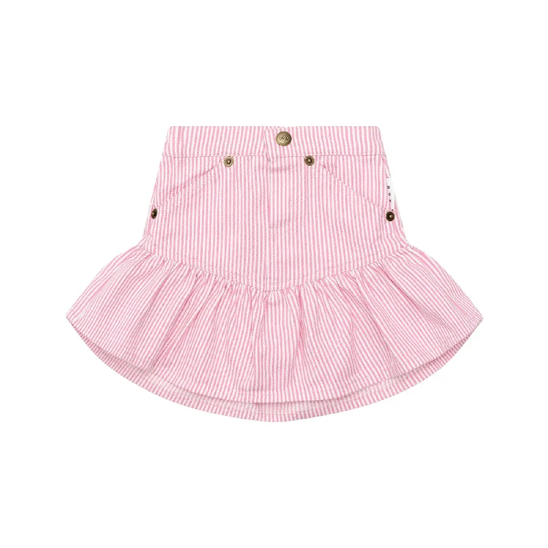 Skirts for modern chic fashion -Huxbaby Candy Stripe Frill Skirt - Bubblegum Stripe