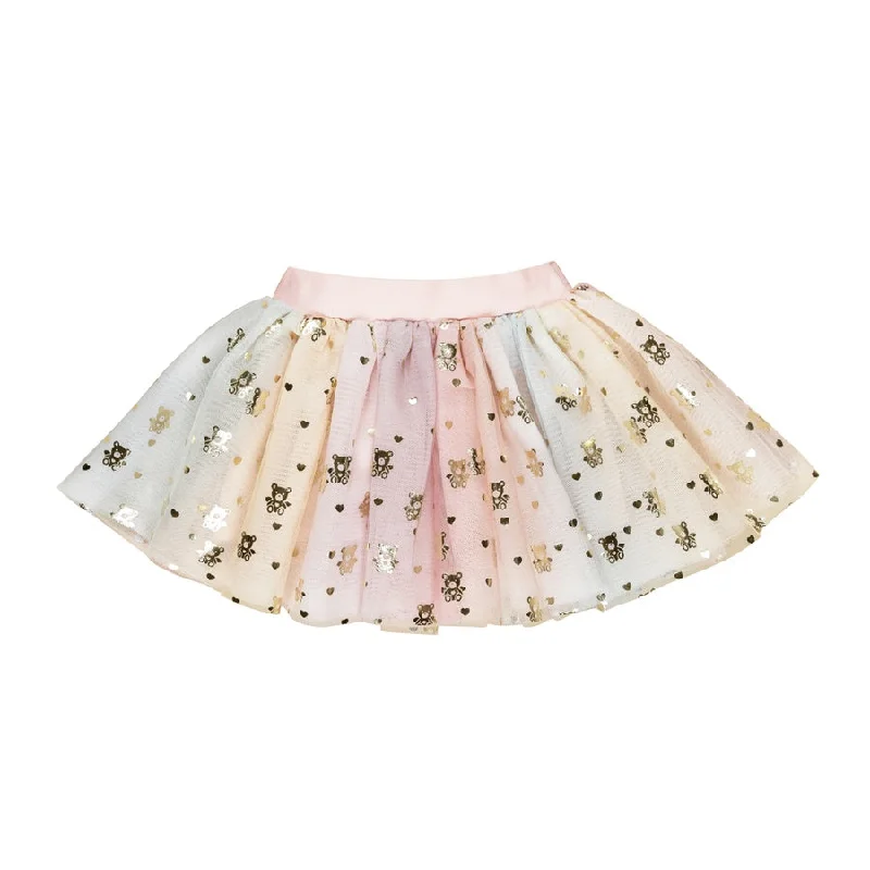 Skirts for transitional wardrobe -Huxbaby Tulle Skirt - Rainbow Angel Bear Print