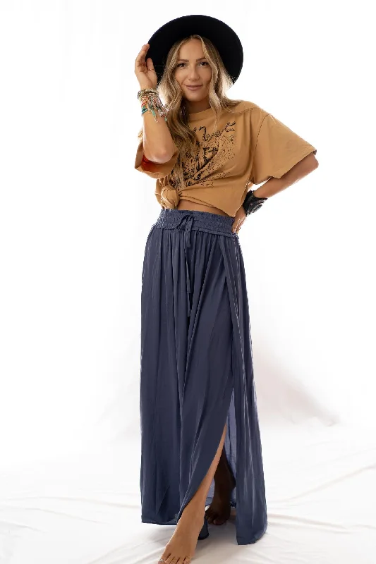 Skirts for pencil skirts -Stasia Maxi Skirt - Blue