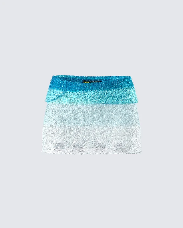 Skirts for relaxed weekend outfits -Vanessa Turquoise Sequin Skirt