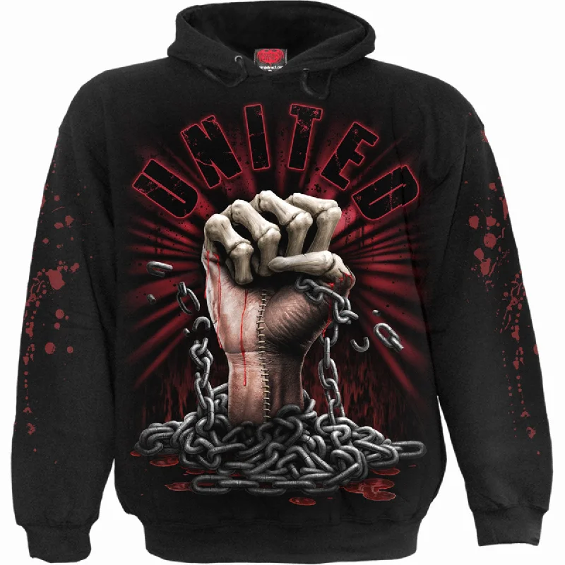 Hoodie for versatile fall streetwear wear -Hoodie for fashion-forward streetwear -WE BLEED TOGETHER - Hoody Black