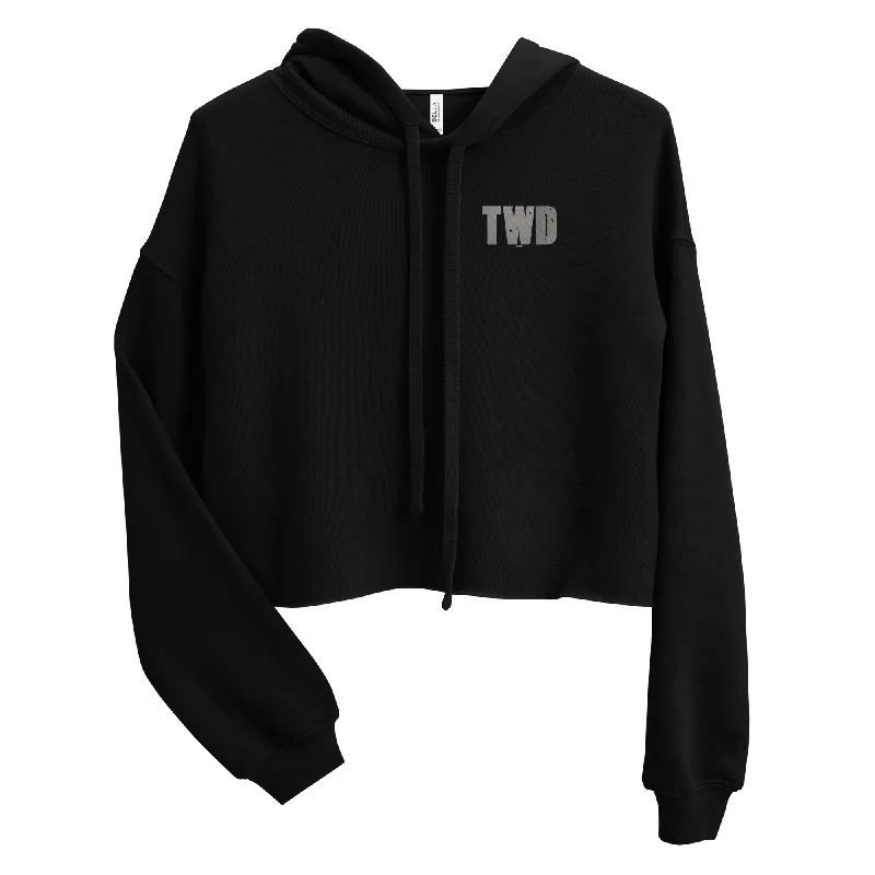 Hoodie for cozy layering in winter -Hoodie for hoodie with graphic art -The Walking Dead Daryl's Wings Women's Fleece Crop Hooded Sweatshirt