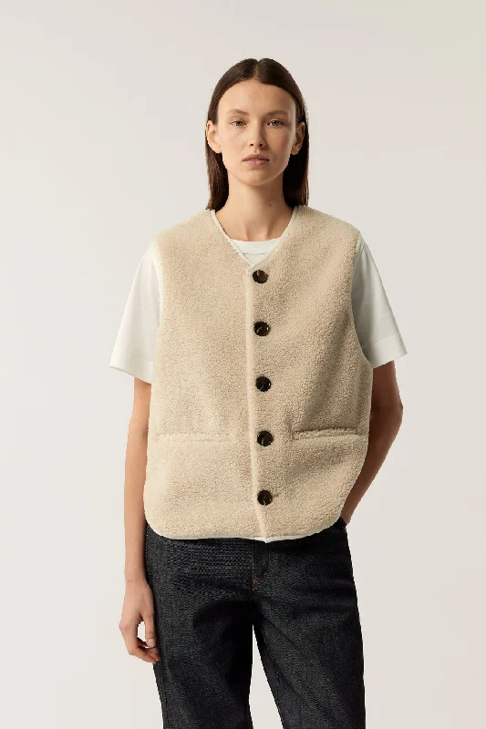 Jacket for fashion-conscious travel wear -Gilet Fusil Fusil Jacket Ecru