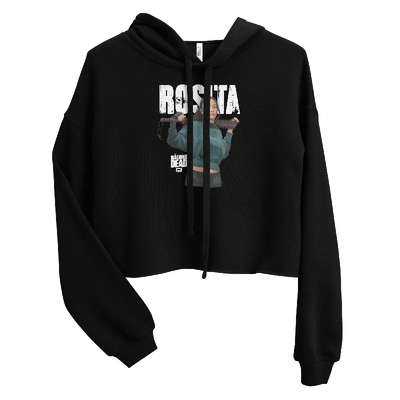 Hoodie for sporty casual wear -Hoodie for hoodie for versatile wear -The Walking Dead Rosita Women's Fleece Crop Hooded Sweatshirt