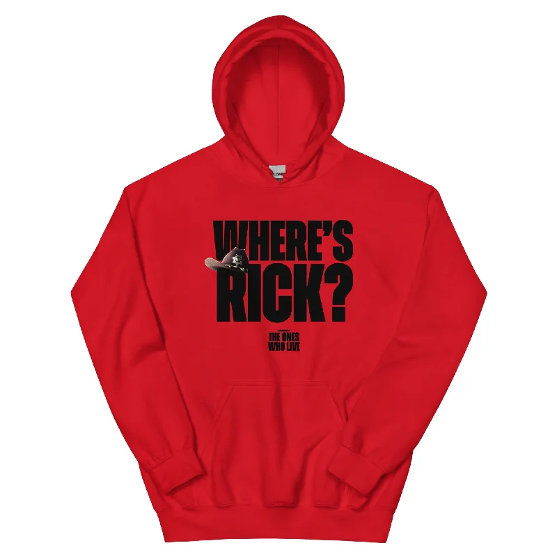 Hoodie for comfy fall streetwear outfits -Hoodie for embroidered hoodie -The Walking Dead: The Ones Who Live Where's Rick? Sheriff's Hat Adult Hoodie