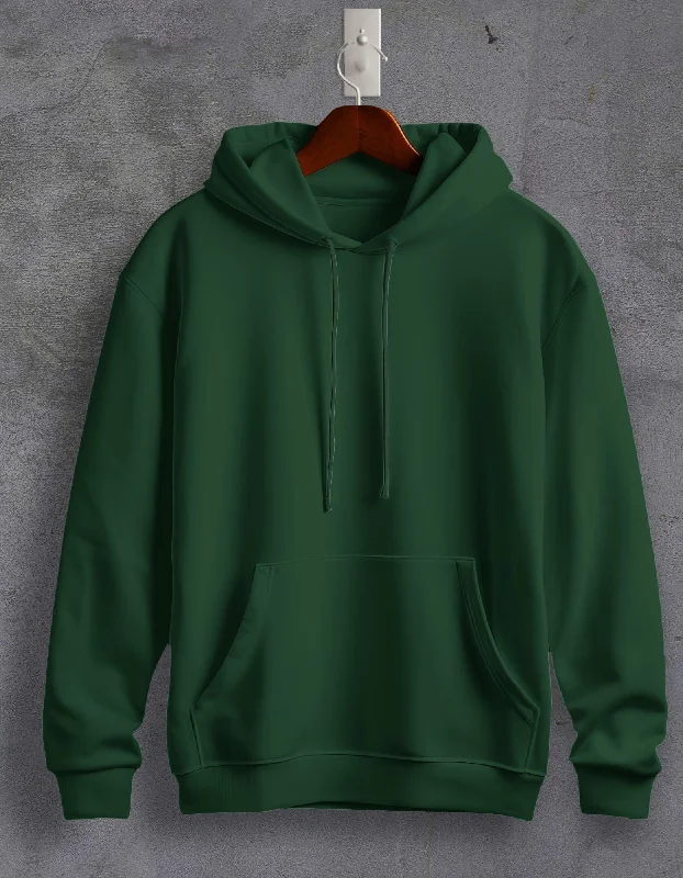 Hoodie for cozy and warm fall streetwear -Hoodie for hoodie for girls -Bottle Green Plain Unisex Hoodie For Men/Women