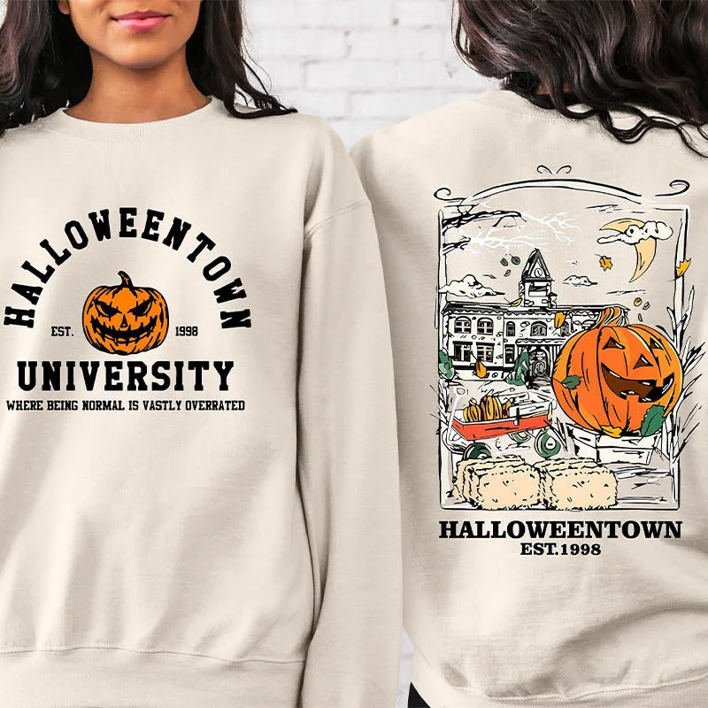 Sweatshirt for comfortable and chic weekend wear -Sweatshirts for casual evening events -Retro Halloween Pumpkin Horror Sweatshirt