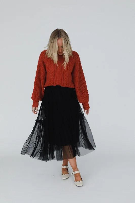 Skirts for trendy print skirts -Sonoma Tiered Tulle Skirt - Black