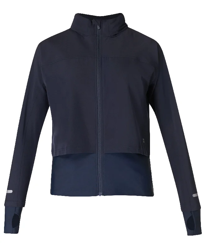 Jacket for chic fashion layering -Fast Track Running Jacket Sb9712 Navy-Blue