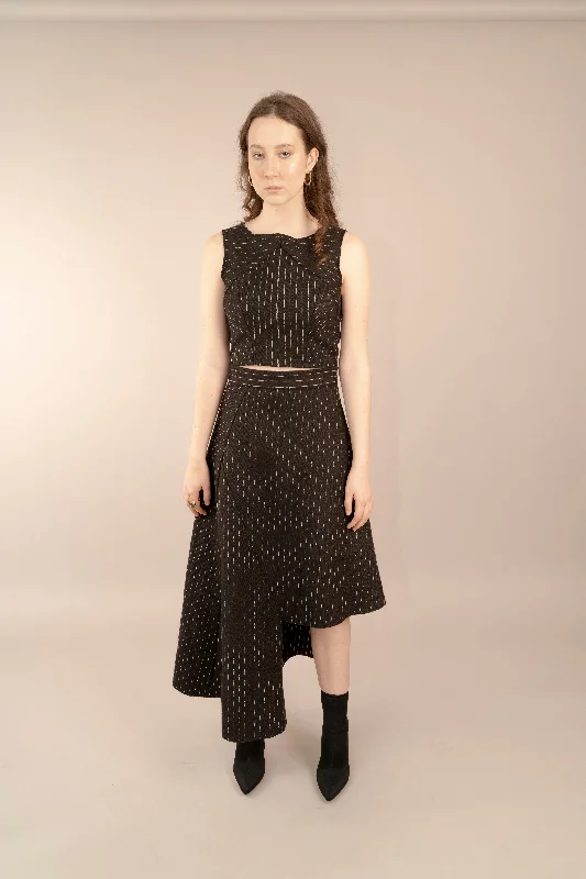 Skirts for work-friendly looks -The Graphite Asymmetric Maxi Skirt