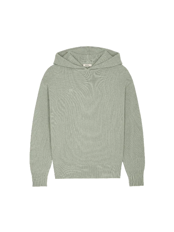 Hoodie for relaxed street fashion -Hoodie for graphic designs -Womens DNA Recycled Cashmere Hoodie—moss green