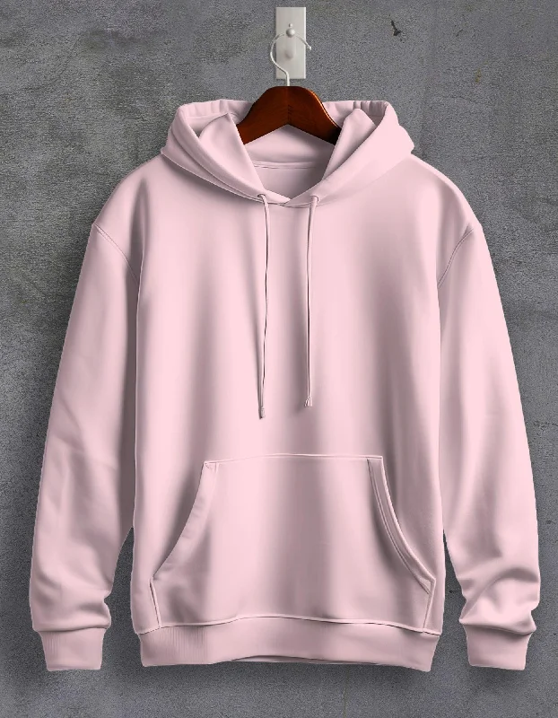 Hoodie for trendy street-inspired outfits for fall -Hoodie for workout sessions -Light Pink Plain Unisex Hoodie For Men/Women