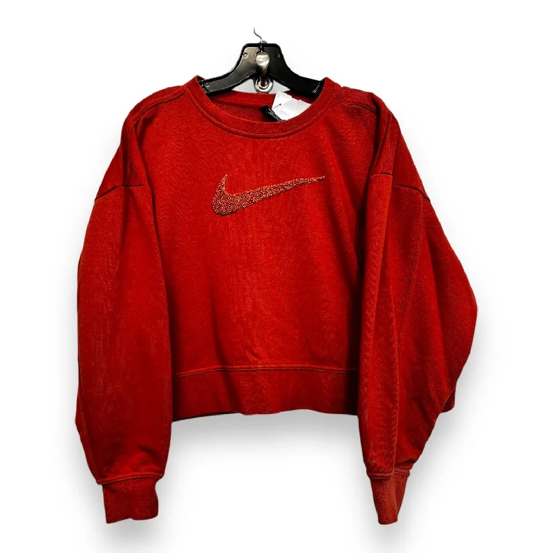 Sweatshirt for cozy urban adventures -Sweatshirts for effortless layering -Sweatshirt Crewneck By Nike Apparel In Orange, Size: M