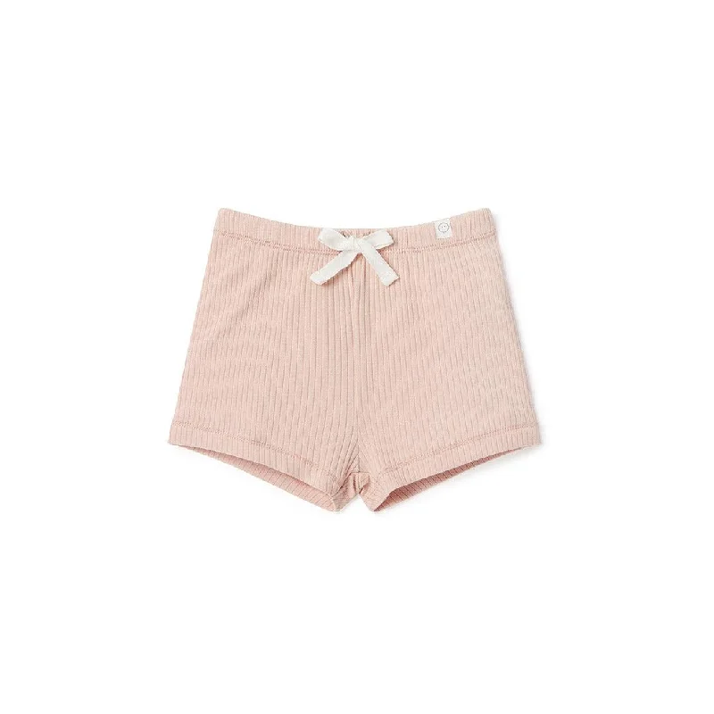 Shorts for lounging at home -MORI Ribbed Shorts - Blush