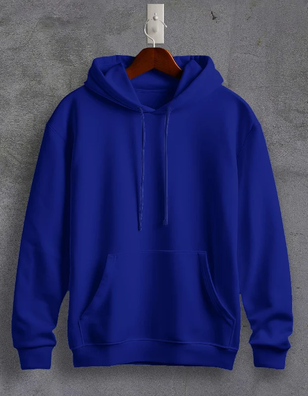 Hoodie for cozy fall and winter outdoor looks -Hoodie for snow trips -Royal Blue Plain Unisex Hoodie For Men/Women