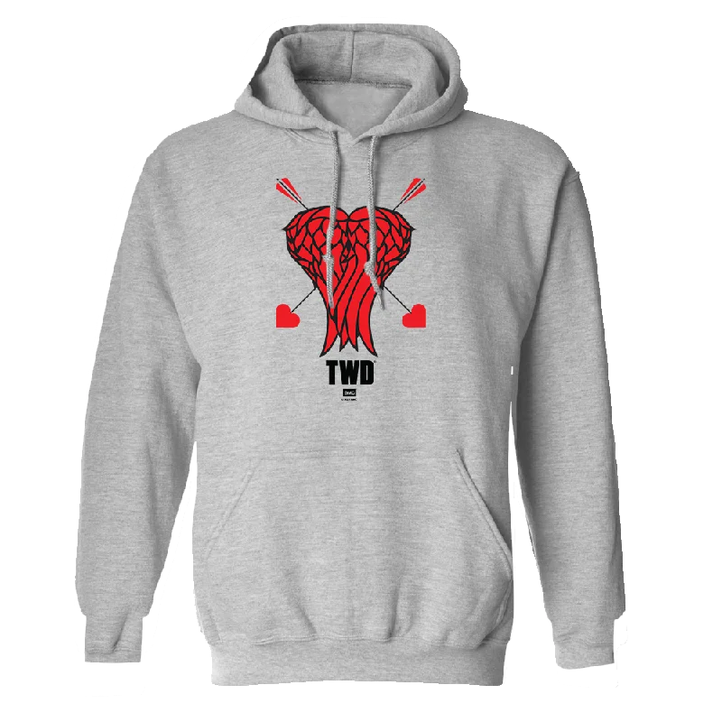 Hoodie for versatile streetwear -Hoodie for hoodie for chic casual outfits -The Walking Dead Daryl Heart Wings Fleece Hooded Sweatshirt