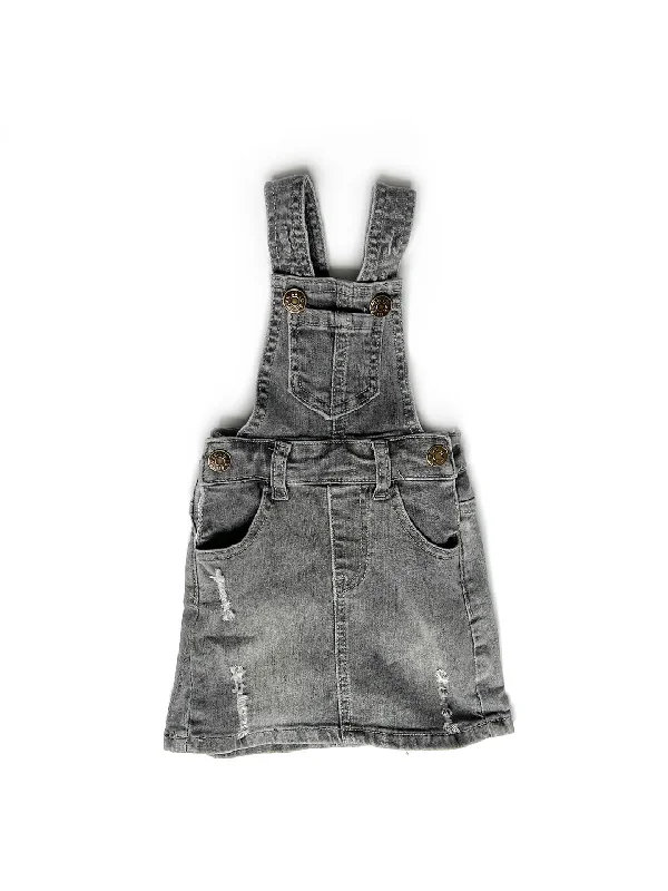 Skirts for plus-size women -Denim Skirt Overalls- Grey Wash