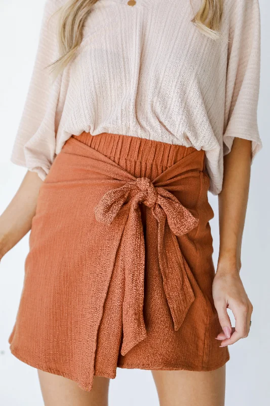 Skirts for stylish vacation outfits -Always A Twist Wrap Mini Skirt