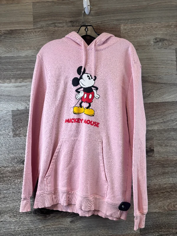 Sweatshirt for stylish weekend fashion -Sweatshirts for cold mornings at the gym -Sweatshirt Hoodie By H&m In Black & Pink, Size: M