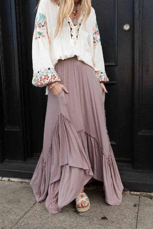 Skirts for music festivals -The Nest Forever Beauty Maxi Skirt - Mushroom