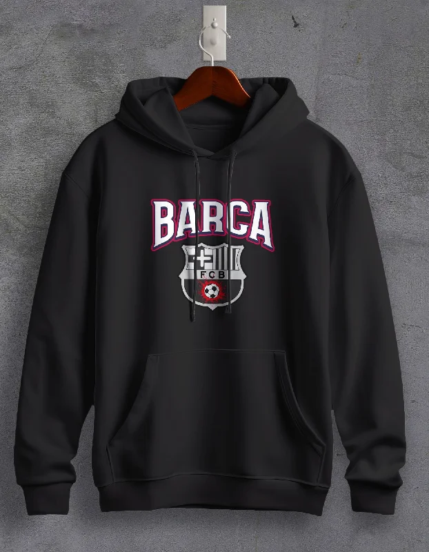 Hoodie for sporty cold-weather wear -Hoodie for simple designs -Barcelona Printed Unisex Hoodie For Men/Women