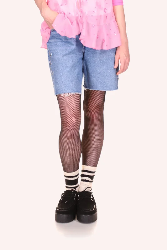 Shorts for fun casual events -Embroidered Denim Shorts