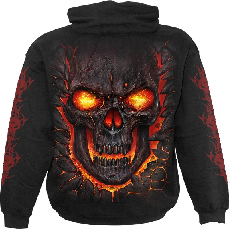 Hoodie for stylish streetwear fashion -Hoodie for hoodie with sports branding -SKULL LAVA - Hoody Black