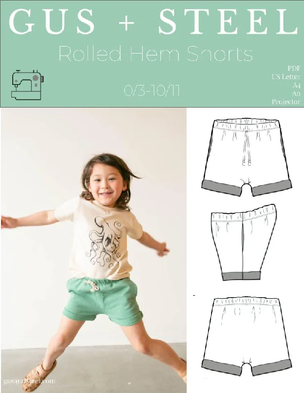 Shorts for laid-back street style -Rolled Hem Shorts