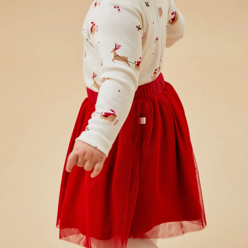 Skirts for casual family outings -Ruby Ribbed Tutu Skirt