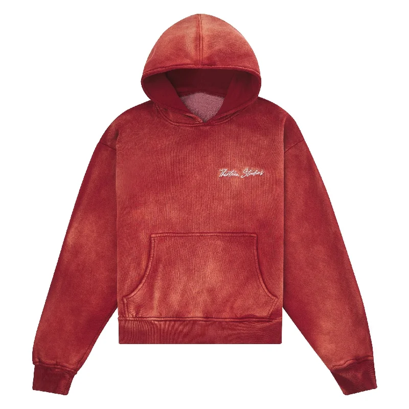 Hoodie for cozy fall street style outfits -Hoodie for daily essentials -James Hoodie | Faded Red