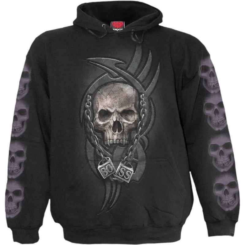 Hoodie for cold-weather adventures -Hoodie for hoodie for school kids -BOSS REAPER - Hoody Black