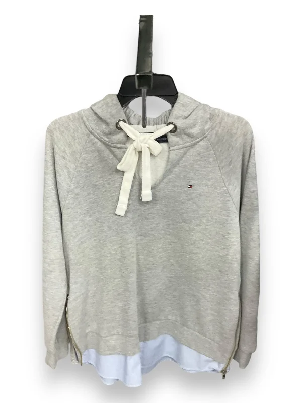 Sweatshirt for chic outdoor looks -Sweatshirts for trendy college fashion -Sweatshirt Hoodie By Tommy Hilfiger In Grey, Size: M