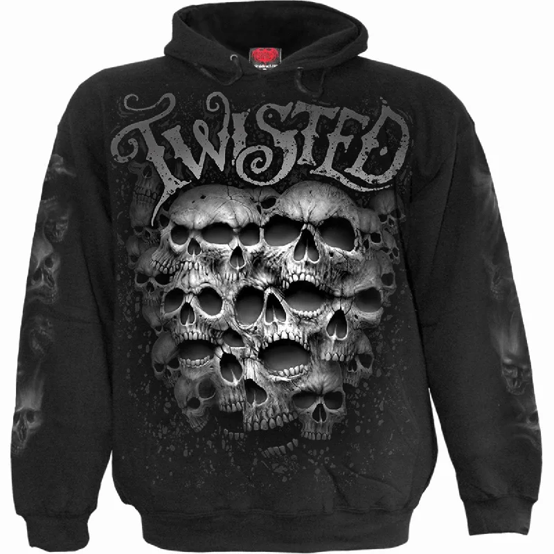 Hoodie for comfy and cozy street fashion -Hoodie for outdoor hoodie wear -TWISTED SKULLS - Hoody Black