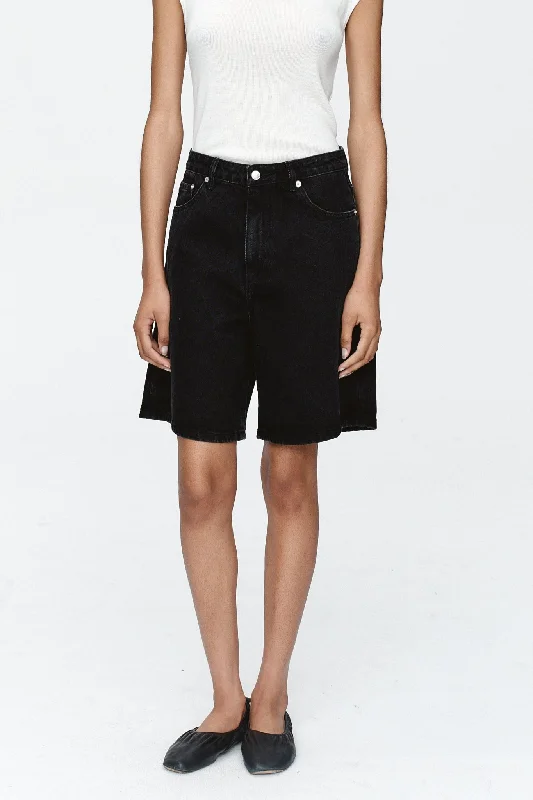 Shorts for casual wear -Relaxed Jean Short - Black