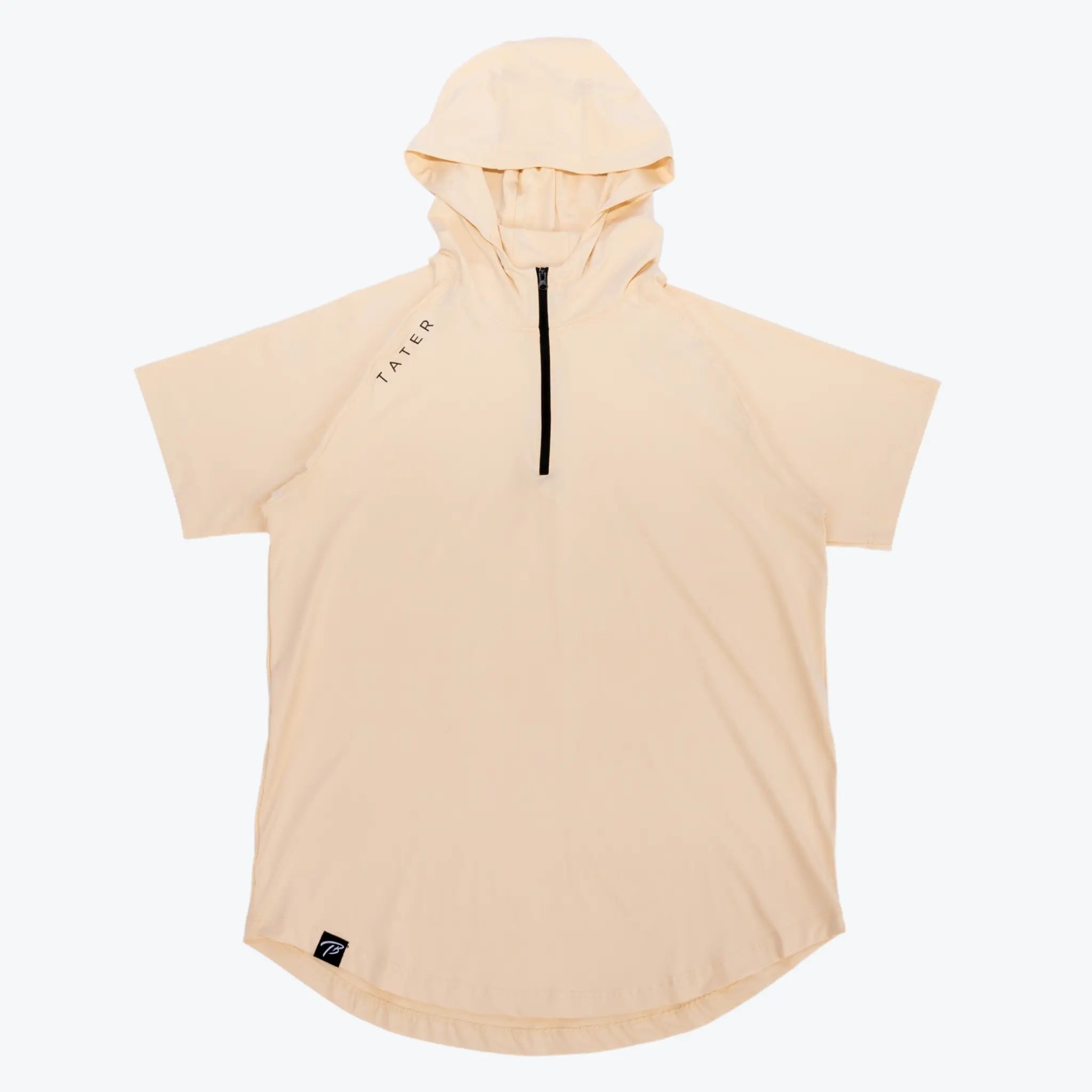 Hoodie for sporty weekend trips -Hoodie for easy styling -FUNDAMENTALS | 1/4 Zip S/S Hoodie | Cream