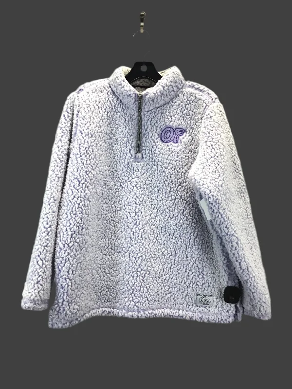 Sweatshirt for warm weather outings -Sweatshirts for new fashion trends -Sweatshirt Crewneck By Clothes Mentor In Grey & Purple, Size: M