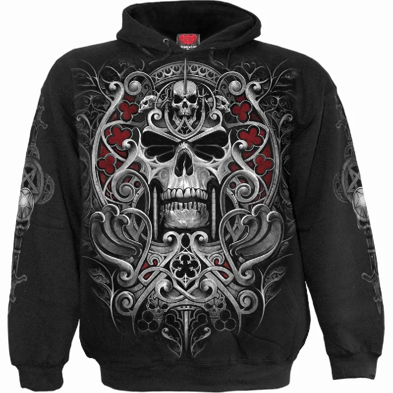 Hoodie for casual outdoor adventures -Hoodie for hoodie with textured fabric -REAPER'S DOOR - Hoody Black