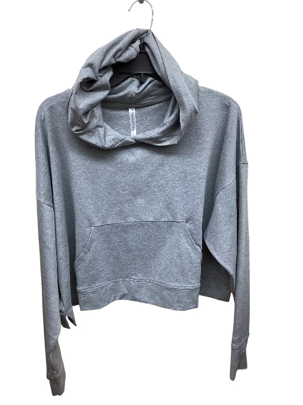 Sweatshirt for workout -Sweatshirts for women -Sweatshirt Hoodie By Fabletics In Grey, Size: L