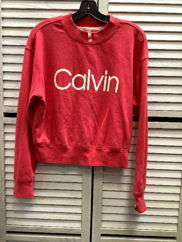 Sweatshirt for trendy street style looks -Sweatshirts for running errands in style -Sweatshirt Crewneck By Calvin Klein In Pink, Size: Xl