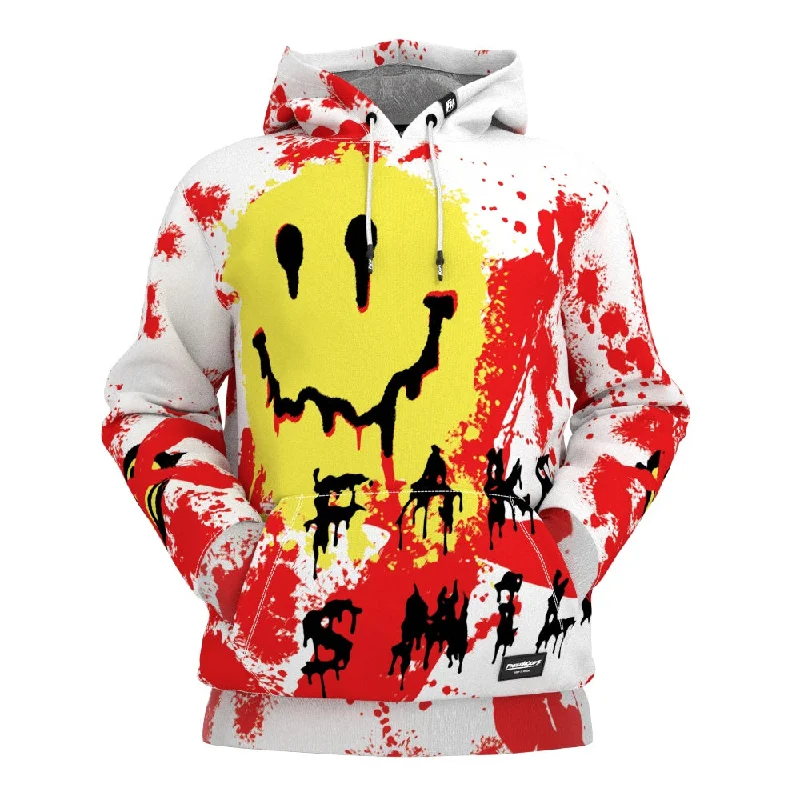 Hoodie for sporty fall streetwear -Hoodie for pullover hoodies -Fake Smile Hoodie