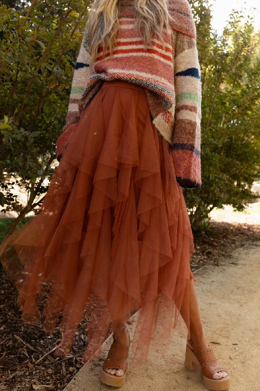 Skirts for school events -Boho Ballerina Skirt - Camel