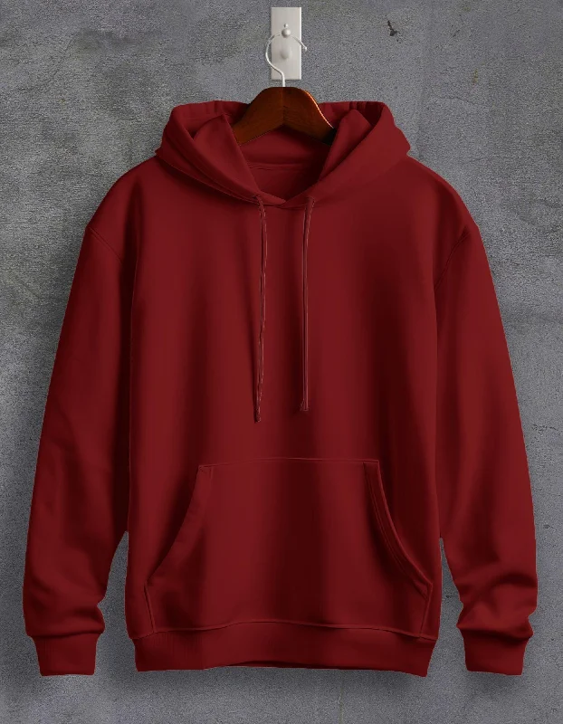 Hoodie for fashionable hoodie styles -Hoodie for lounging -Maroon Plain Unisex Hoodie For Men/Women