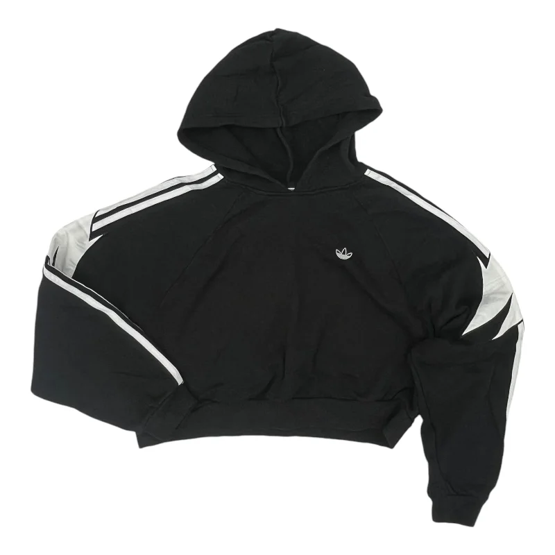 Sweatshirt for casual dinner dates -Sweatshirts for casual dates -Athletic Sweatshirt Hoodie By Adidas In Black, Size:M