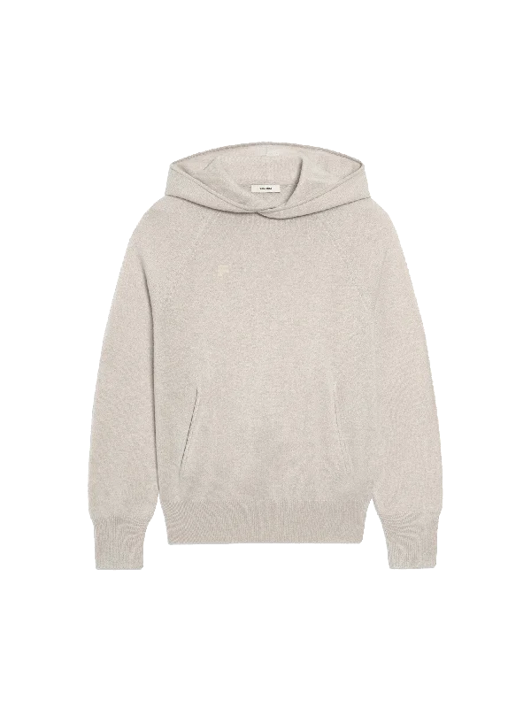 Hoodie for street-chic streetwear -Hoodie for bike rides -Mens Recycled Cashmere Hoodie—oatmeal