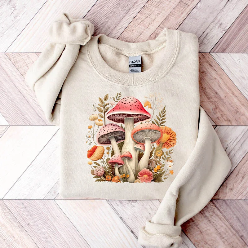 Sweatshirt for trendy street-inspired outfits -Sweatshirts for cozy family moments -Funny Groovy Mushroom Sweatshirt