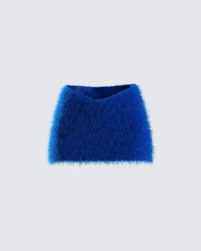 Skirts for travel-friendly styles -Sierra Blue Fuzzy Skirt