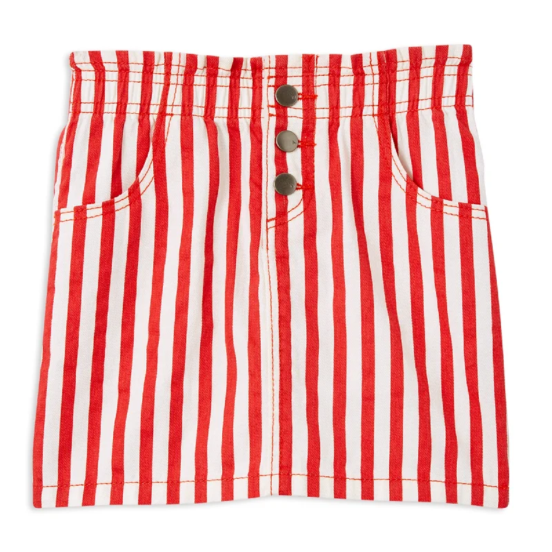 Skirts for stylish family outings -Milky Red Stripe Skirt