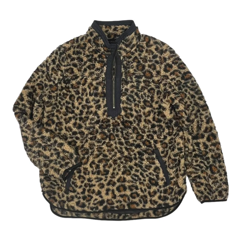 Sweatshirt for chic casual layering -Sweatshirts for lounge days -Sweatshirt Collar By Time And Tru In Animal Print, Size:L